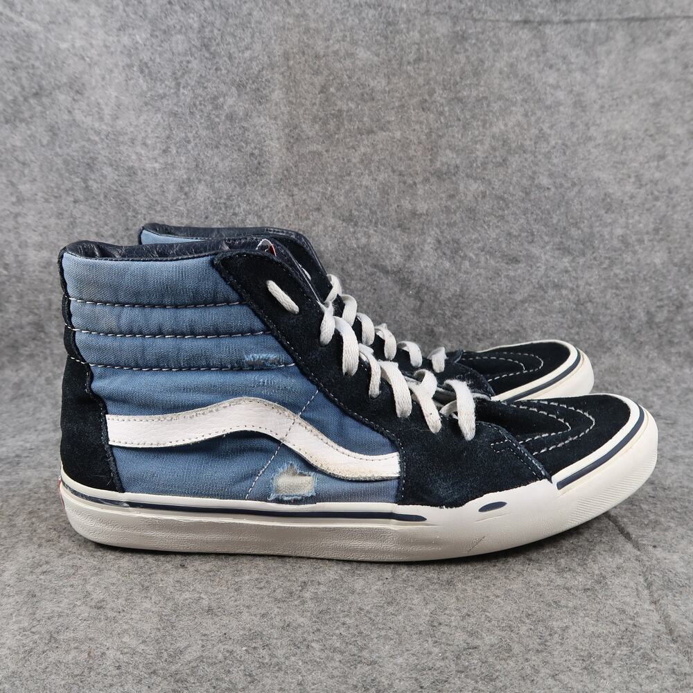 Vans Shoes Mens 9.5 Sneakers Sk8 Hi Leather Casual Blue Skateboarding High Top